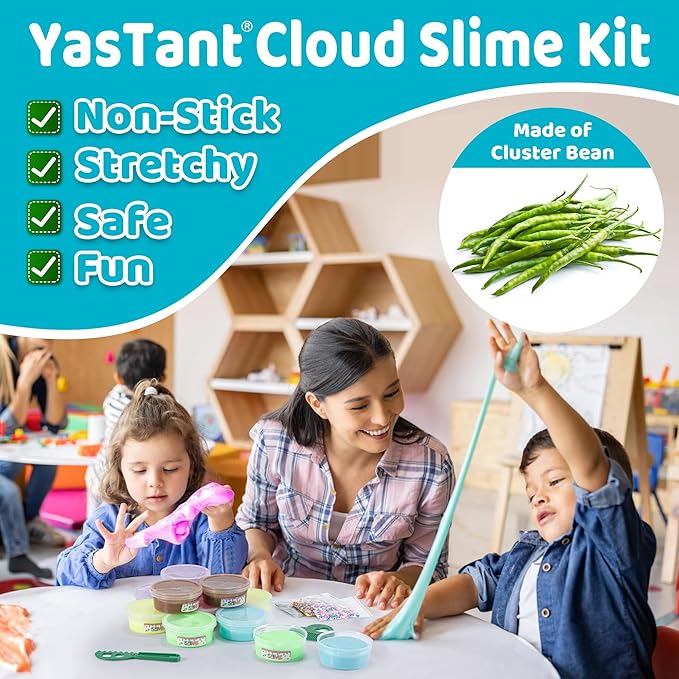 Slime Kit for Girls and Boys, Safe and Fluffy Slime for Kids, Stress Relief Kids Slime Kits for Toddlers, Stretchy Butter Slime Pack of 6