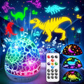 PIKOY Dinosaur Toys for Kids 3-5 Easter Gifts for Kids Toys Night Light Projector Dinosaur Eggs Easter Eggs Night Light for Kids | 15 Sounds & 3D Films | 31Colors & Remote Control | Easter Toys