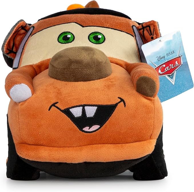Disney Pixar Cars Tow Mater Plush Pillow Buddy - Super Soft Character Throw Cushion for Kids Playroom & Bedding - Polyester Microfiber, 14 Inches