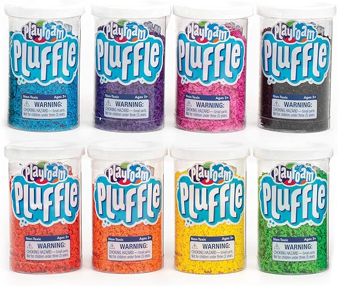 Educational Insights Pluffle® Mini 8-Pack - Sensory Bin Foam Set, No Mess Alternative to Sand Toys & Slime for Toddlers at Home or in the Classroom, Fun Sensory Table Filler, Gift for Kids Ages 3+
