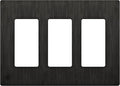 ENERLITES Elite Series Screwless Decorator Wall Plate Child Safe Outlet Cover, Gloss Finish, Size 3-Gang 4.68" H x 6.53" L, Unbreakable Polycarbonate Thermoplastic, SI8833-BDB, Brushed Dark Bronze