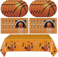 41Pcs Basketball Theme Birthday Party Decorations Basketball Party Supplies Tableware Set Basketball Paper Plates,Napkins,Tablecloth丨Kids and Adults Basketball Sports Birthday Party Decor,Serves 20