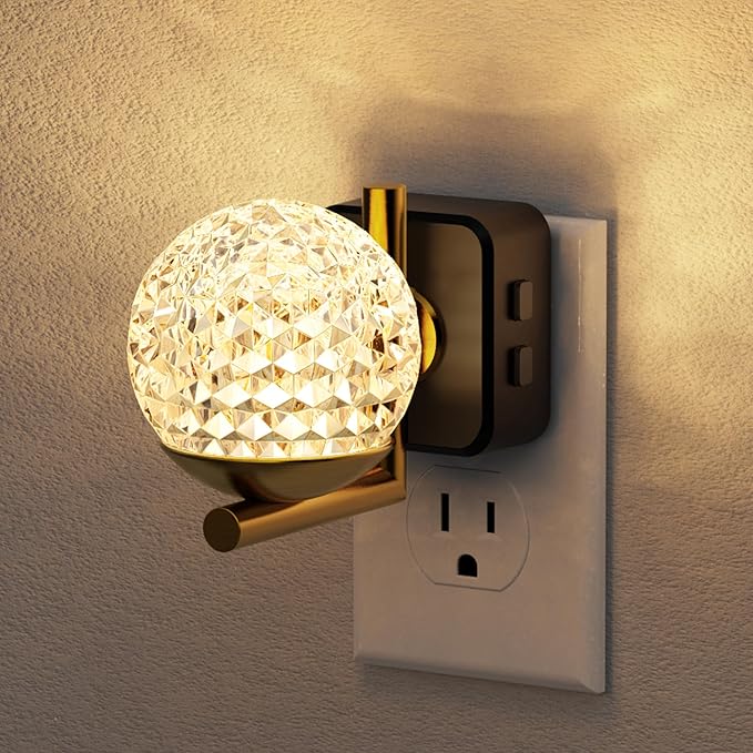 JandCase LED Night Light, 3000K Warm White & RGB Color Changing Night Lights Plug into Wall, Dusk to Dawn Light Sensor, 180° Rotatable Plug in Nightlights for Bathroom, Bedroom, Hallway