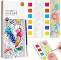 JCREN Watercolor Painting Books, Pocket Watercolor Painting Coloring Kit, Paint with Water Bookmarks Travel Activity Party Favors for Kids Toddlers Gifts for Boys and Girls
