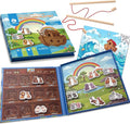 TRAVOFUN Noahs Ark Magnetic Travel Games for Kids 3-5 - Foldable 4 in 1 Busy Book, Christian Educational Toys with Fishing, Matching & Spelling,Sunday School Games & Church Activities Kids Gift