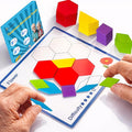 Memory Care Activities for Seniors, Wooden Cognitive Games for Elderly, 80 Pieces Tangram Puzzles for Alzheimer and Dementia Patients, Large Wooden Colorful Shape Pattern Matching Board Gifts (Hard)