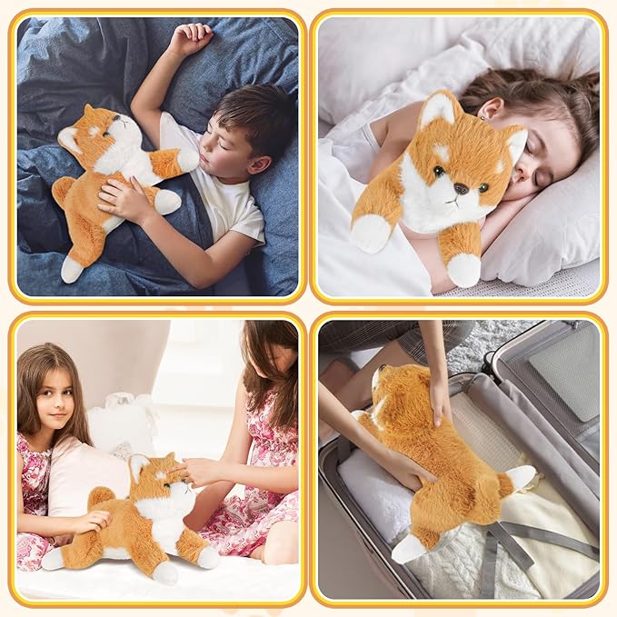 YOUBLEK 19Inch 3 Pounds Dog Weighted Stuffed Animals, Cute Realistic Puppy Stuffed Animal, Sensory Comfort Plush Throw Pillow Toy, Adults Kids Youth Dog Plush Gift