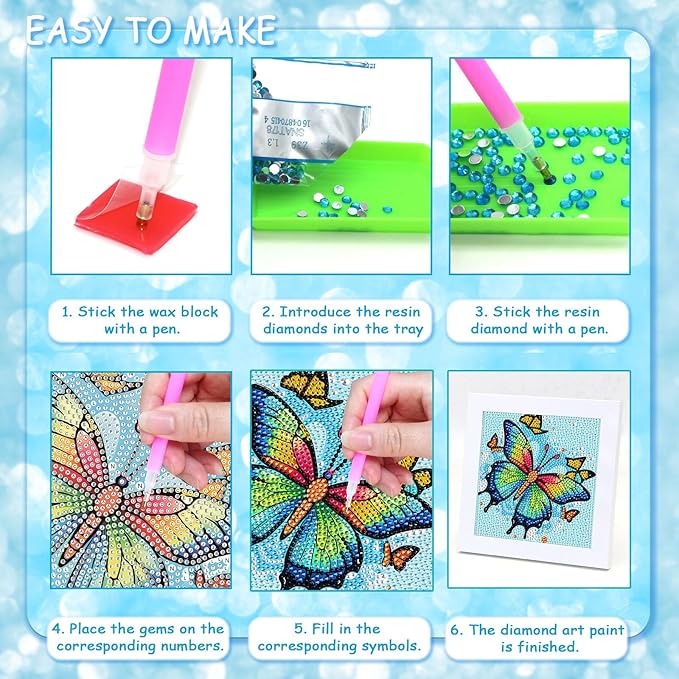 Libfx Diamond Art Kits for Kids with Frame Diamond Art for Girls Boys Beginners Arts and Crafts Ages 8-12 Birthday Gifts (Lion)