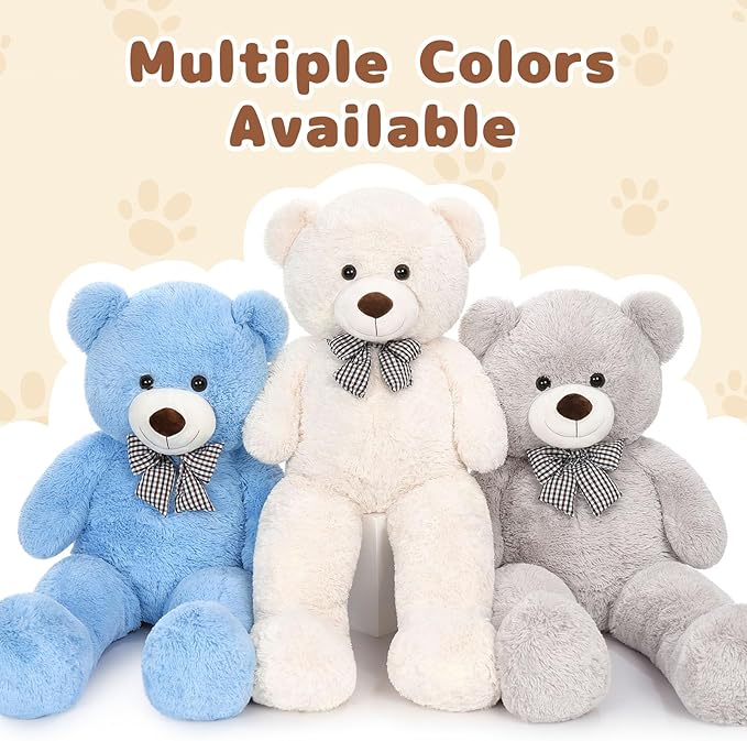 MaoGoLan Giant Teddy Bear Plush Toy - Ultra Soft & Cute Large Stuffed Animal 39 inches, Perfect for Baby Showers, Birthdays, Valentines Day Gifts (Kids, Couples, Family),Gray