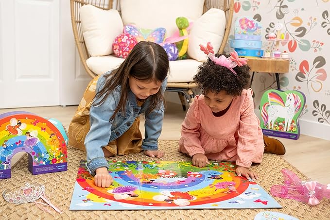 Crocodile Creek 36-Piece Jigsaw Floor Puzzle - Fun Floor Puzzles for Kids Ages 3-5 - Heavy-Duty Shaped Box for Storage - Space Explorer - 24" W x 18" H Finished