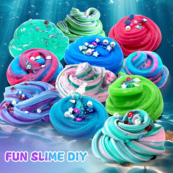 ZOnFRTO Mermaid Slime Kit for Girls, Mini Dreamy Slime Making Kit for Kids 6-12, Party Favors for Childrens