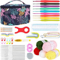 Aeelike Crochet Kit for Beginners Adults, Full Crochet Starter Set with Yarn, Include 9pcs Ergonomic Crochet Hooks 2.0-6.0 mm, 12pcs Lace Crochet Hooks 0.6-1.9 mm, Portable Crochet Hook Set with Case
