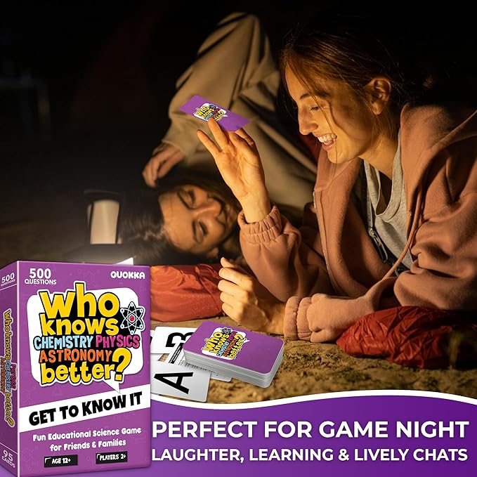 Board Games for Kids 8-12 – Family Card Games for Kids and Adults – Science Trivia Cards for Family Game Night – Who Knows Chemistry Physics Astronomy Better – Fun Card Game for Families and Teens