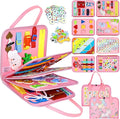 Esjay Toddler Busy Board Montessori Toys for Girls, Sensory Book Educational Activities for Learning Fine Motor Skills, Birthday Gifts for Girls Toddlers, Travel Toys for Airplane Car, Fairy Horse