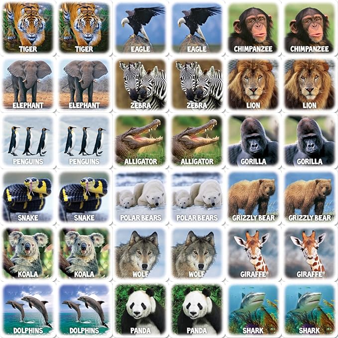 MasterPieces Kids Games - World of Animals Matching Game - Game for Kids and Family - Laugh and Learn