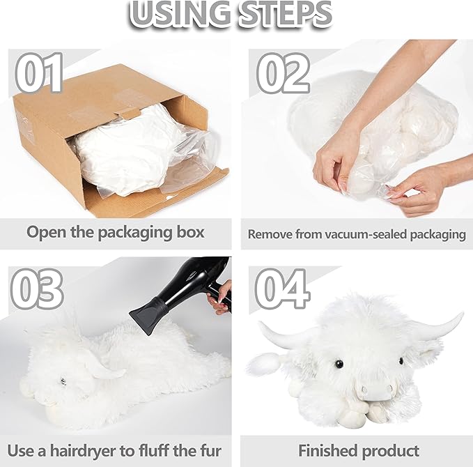 WDXDSOB Weighted Highland Cow Stuffed Animals, 4.2 Lbs Weighted Highland Cow Plush for Kids & Adults, 21.6 Inch Large Cattle Pillow Toy Gift for Christmas Birthday Gift