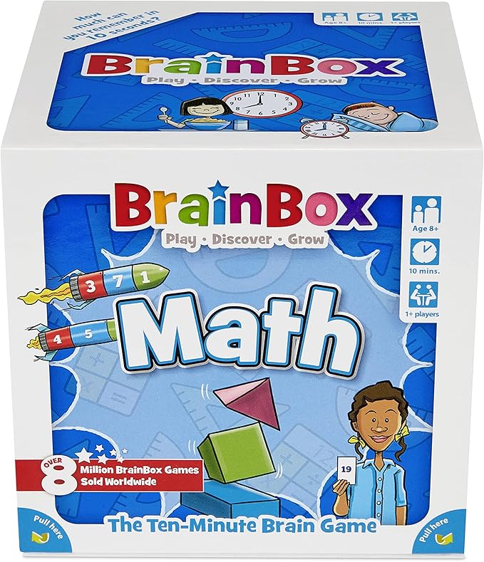 BrainBox Maths Card Game - Memory & Observation, Educational Numeracy Skills, Family-Friendly Trivia for Kids & Adults, Ages 8+, 1+ Players, 10 Minute Playtime, Made by Green Board Games
