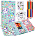 YOYTOO Panda Coloring Book Set with Coloring Pages & Colored Pencils, Art Supplies for Kids Ages 4-6-8, Arts Crafts Travel Coloring Kit for Girls 4 5 6 7 8 Year Old Birthday Gifts