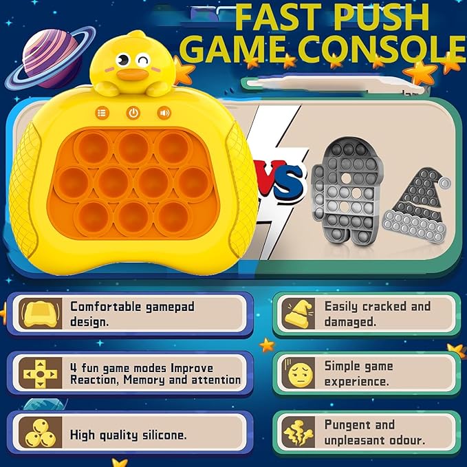 Pop Push Game Fidget Console Football Toys for Kids Adults,Quick Push Pop Bubble Up Gifts,Handheld Light Up Fidget Sensory Puzzle Toy for Boys Grils Teens Age 3-12