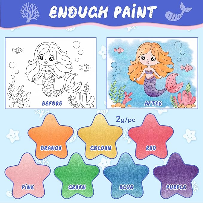 Paint with Water Coloring Books for Kids, Mess Free Watercolor Painting Kit Painting Activity for Kids Ages 3-5 4-8, Arts Crafts Drawing Gift Toy for Boy Girl