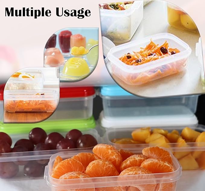 ARSUK 8oz Food Storage Containers with Airtight Lids 16 Pack - Reusable 1 Cup Containers for Snacks, Leftovers, Portion Control & Meal Prep - Leakproof, Microwave, Fridge Safe, BPA Free Plastic