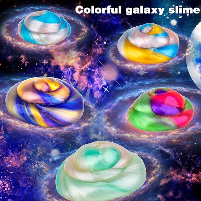 Galaxy Slime Party Favors with 75 Pack Mini Slime kit,Valentines Slime Kit for Classroom Prizes, Christmas Stocking Stuffers, Goodie Bag Stuffers for Kids Boys Girls