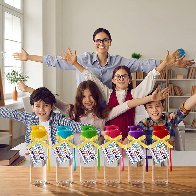 Yungyan 24 Sets End of Year Gifts for Students 17 oz Water Bottles Bulk Portable Sports Water Bottle Summer Graduation Student Gift from Teachers for Kids School Classroom Prize Goodie Bag (Flip Cap)