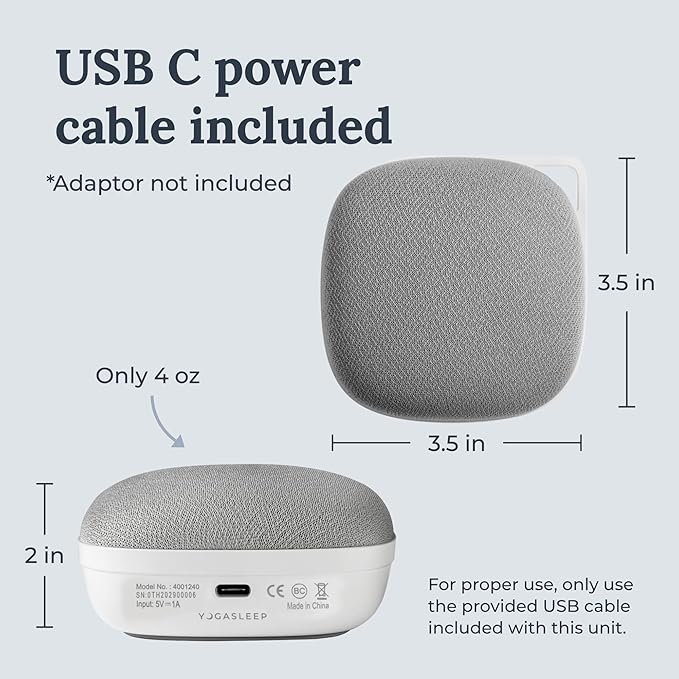 Yogasleep Travelcube Portable White Noise Machine with Timer & 6 Soothing Natural Sounds, Noise Canceling for Office Privacy & Meditation, Sleep Therapy for Adults & Baby, Must Have Registry Gift