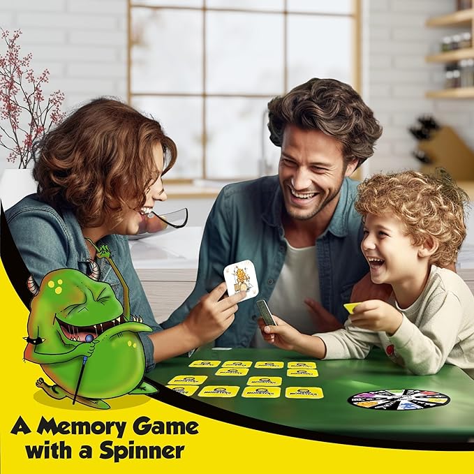 Hiding Monsters Award Winning Memory Games for Kids Ages 4-8 with a Spinner Wheel. Fun and Easy-to-Play. Matching Games for Kids Ages 4-8 and 8-12 for Boys and Girls. 2+ Players