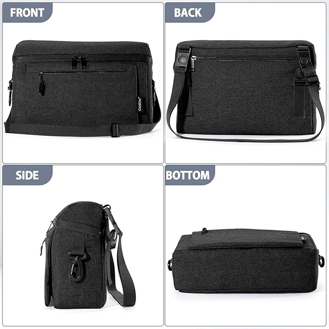 Universal Baby Stroller Organizer Large Space with Insulated Cup Holder Detachable Diaper Bag Adjustable Shoulder Strap Fits All Strollers (black)