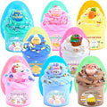 8Pack Butter Slime kit for Kids,Easter Basket Stuffers Party Favors Stretchy and Non-Sticky, Sensory Play Kit and Easter Basket Fillers Slime and Charms - Prefilled Eggs