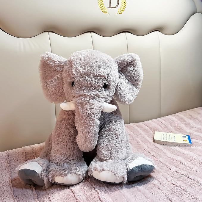 19.2 Inch Large Elephant Stuffed Animals,Clever Elephant Plush Toy for Kids, for Girls and Women,Super Soft Room Decoration(Gray).