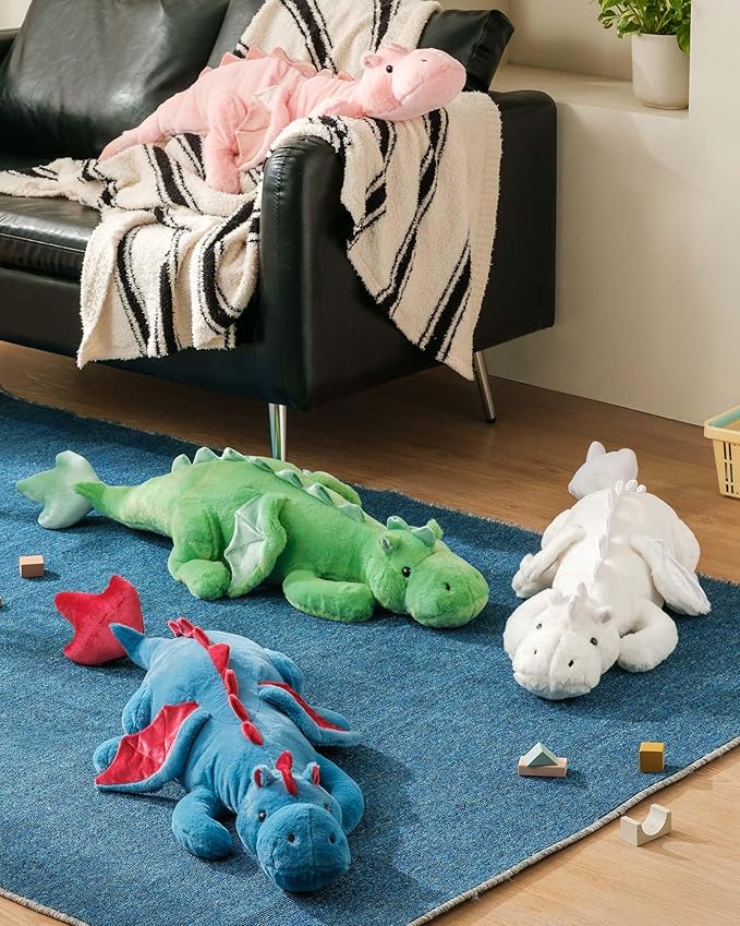 Giant 2026 Weighted Stuffed Animal 10Lbs 35.4", Heavy Soft Dragon Plush Toy, Pink Weighted Dragon Stuffed Animal for Kids and Adults, for Comfort and Relaxation