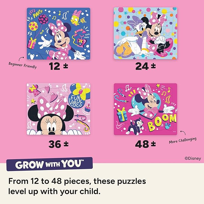 Disney Minnie Mouse - CEACO Tray Puzzles 4 Pack - Made for Kids Ages 4+