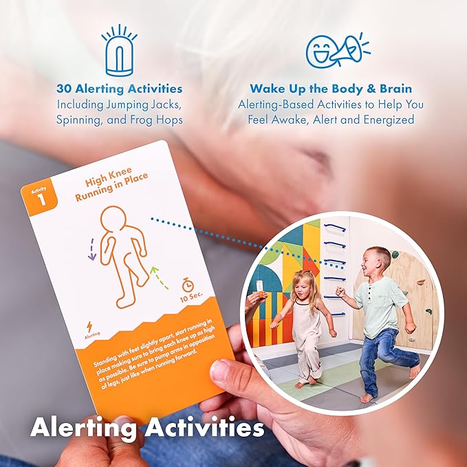 Harkla Sensory Activity Cards – 60 Therapist-Designed Brain Breaks for Kids | 30 Double-Sided 3 x 5 Cards | No-Prep Self Regulation Tool for Focus, Energy & Calm | Classroom & Sensory Kit