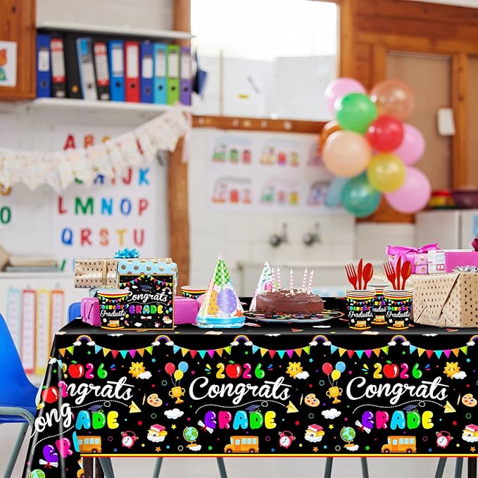 Kindergarten Graduation Decorations 169 Pcs 2026 Congrats Grad Plates Napkins Cups Tablecloth Tableware Set Peace Out Kindergarten Graduation Party Supplies Serve 24