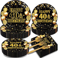 200Pcs 40th Birthday Party Tableware Set, Back in 1986 Birthday Party Decorations Supplies for Men Women Cheers to 40 Years Birthday Party Dessert Plates Napkins Forks Favors, Serve 50