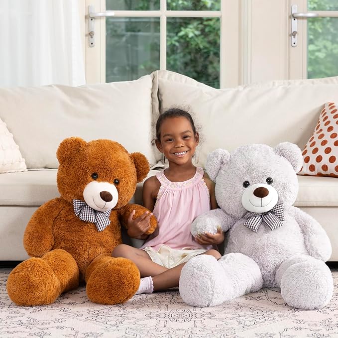 MaoGoLan Giant Teddy Bear Plush Toy - Ultra Soft & Cute Large Stuffed Animal 39 inches, Perfect for Baby Showers, Birthdays, Valentines Day Gifts (Kids, Couples, Family),Gray