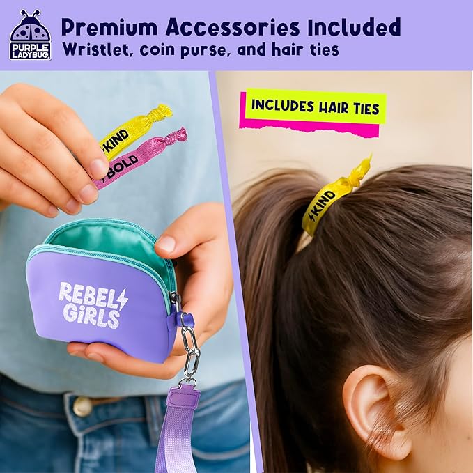 Rebel Girl Decorate Your Own Water Bottle - 32oz BPA Free Water Bottle for Kids with Motivational Stickers & More, Girls Birthday Gifts Age 6-7 8 9 10 11 - Teen Gift, Tween Girls Trendy Stuff