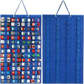 Hanging Storage Organizer for Toy Cars Felt Display Case Hold Up 60 Toy Cars (Without Accessories)(Blue)