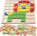 Soulchen 120 Pcs Wooden Matching Puzzle Blocks, Dementia Activities for Seniors, Elderly, Alzheimers Patients, Cognitive Therapy Puzzle, Brain Occupational Gift, Senior Care Gift, Nursing Home