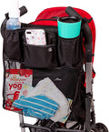 J.L. Childress Cups 'N Cargo Universal Stroller Caddy Organizer - Essential Travel Accessories for Baby Stroller, Includes Cup Holders & Mesh Storage Bag, Fits UPPAbaby, Doona, Nuna, & More - Black