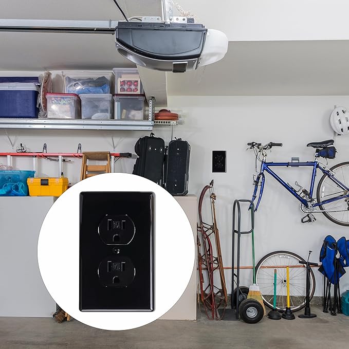 Bates- Duplex Wall Plate, 20 Pack, Black, Electrical Outlet Cover Plates, Wall Outlet Cover