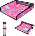 COOLBEBE Airplane Tray Table Cover Foldable Travel Tray Cover for Toddlers 1-3 Universal Fit for Airplane, Car Seat, High Chair Machine Washable, Portable Pink Unicorn