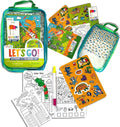 Ooly Let's Go Activity & Coloring Book Kit Complete with Markers, Stickers, Puzzles & More - Portable All in One Set - Robo Dinosaurs