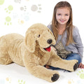 Geosar 33.5" Dog Stuffed Animals Plush, Soft Cuddly Golden Retriever Plush Toys, Large Stuffed Dog Hugging Pillow Gifts for Valentines Kids Girls Boys Birthday