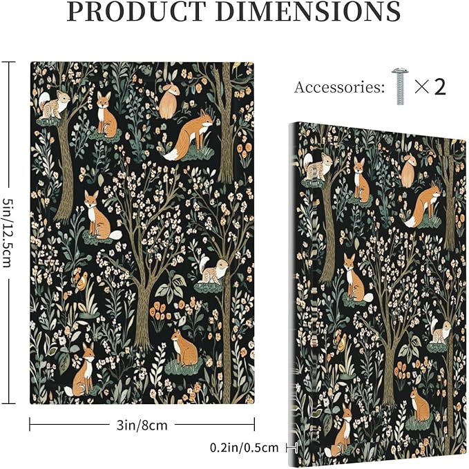 Light Switch Cover Plate Fairy Forest Animals Fox Squirrel Flower 1 Gang No Device Blank Electrical Wall Plates Faceplate Decorative Switch Plate For Bed Room Farmhouse Decor