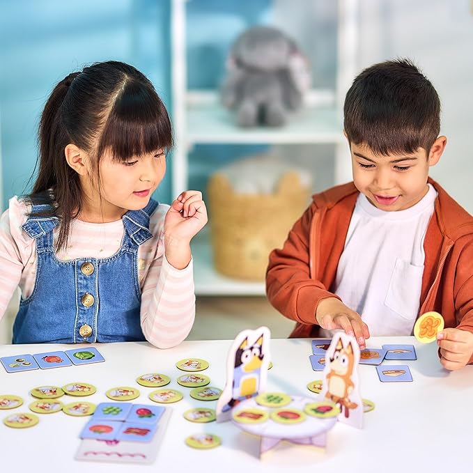 Bluey Fancy Restaurant Game, Join and Bingo as They Match Food Cards to Help Dad Prepare a Special Dinner for Mum, Serve up Fun While Building Memory and Matching Skills, Ages 3+, 2–4 Players
