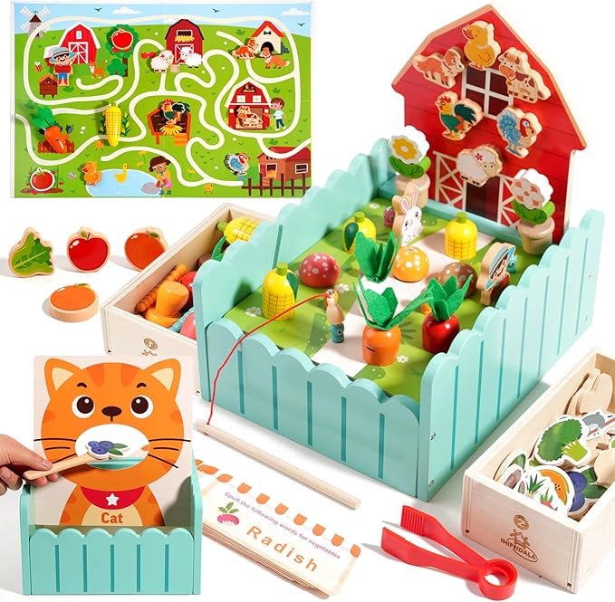 INIFEIDALA Toddlers Montessori Wooden Educational Toys for 2 3 4 Year Old | Birthday Gifts for Boys & Girls,Preschool Learning Toys for Speech Therapy & Fine Motor Skills Development