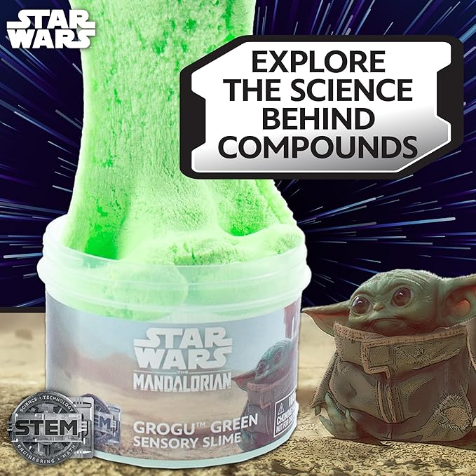 STAR WARS The Mandalorian Grogu Green Slime, 8oz Pre-Made Slime, Perfect for Goodie Bags & Desk Toys